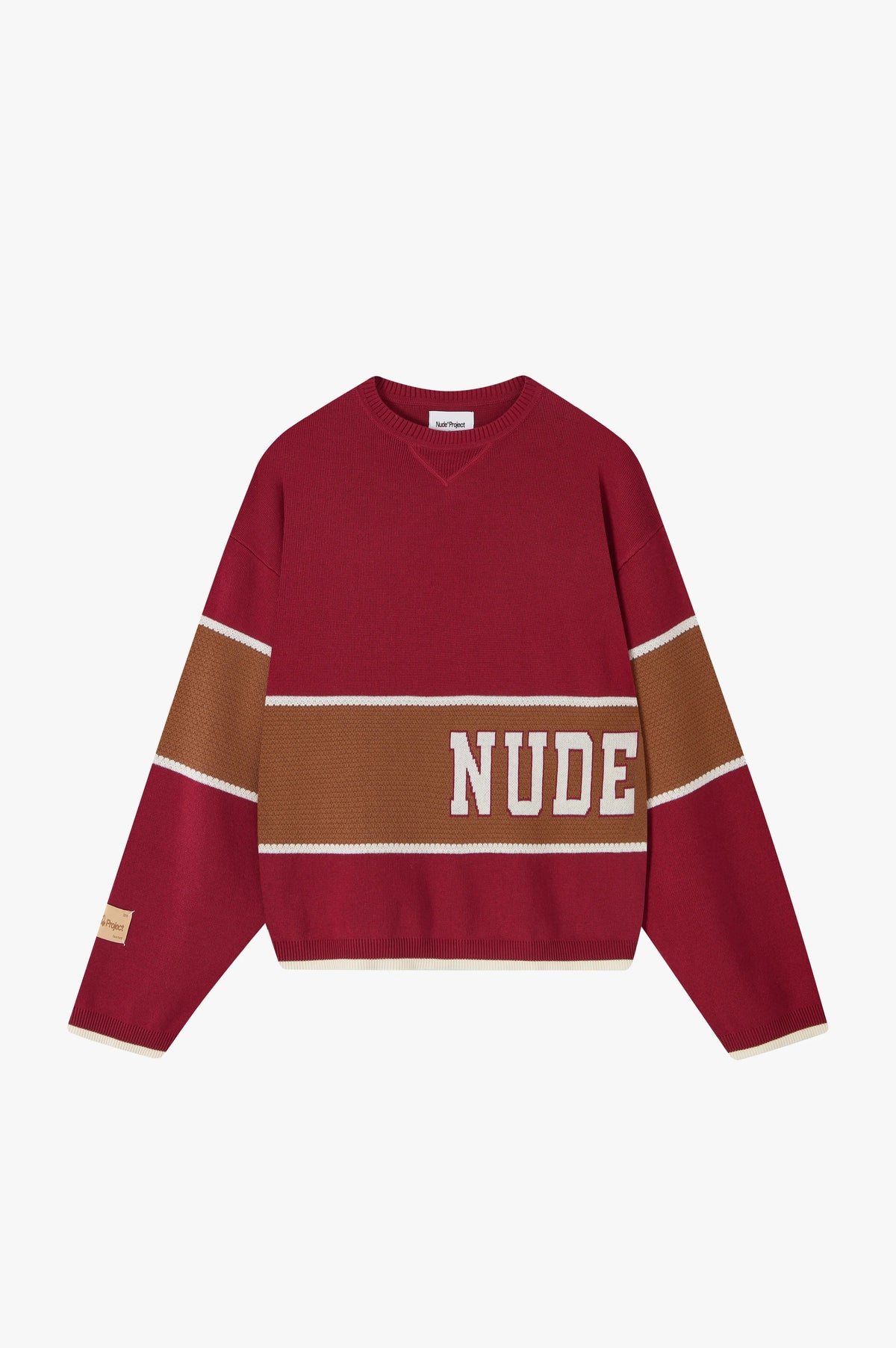 Big-Striped Knit Sweater Red