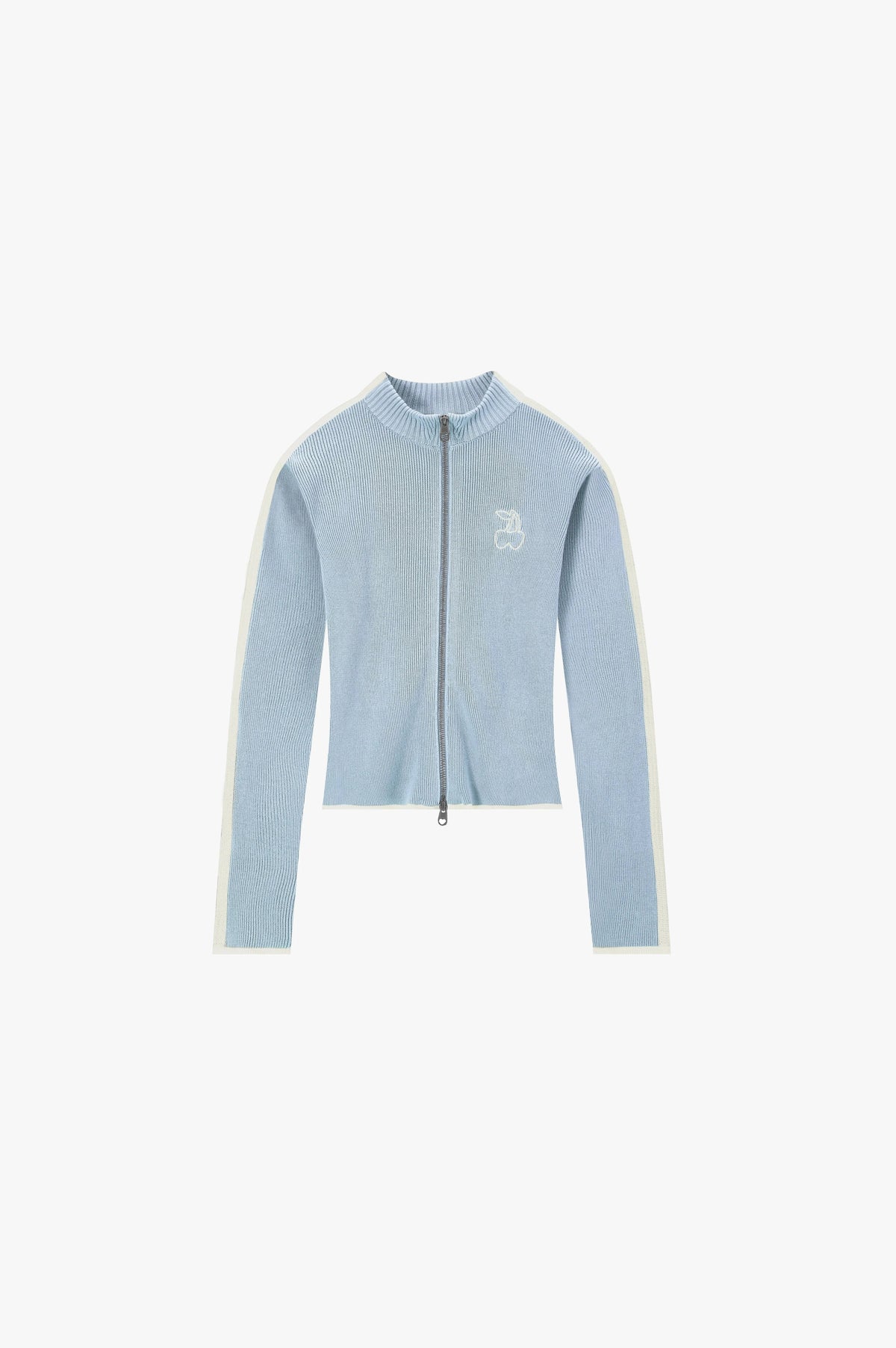 Cherries Full-Zip Knit Light Blue