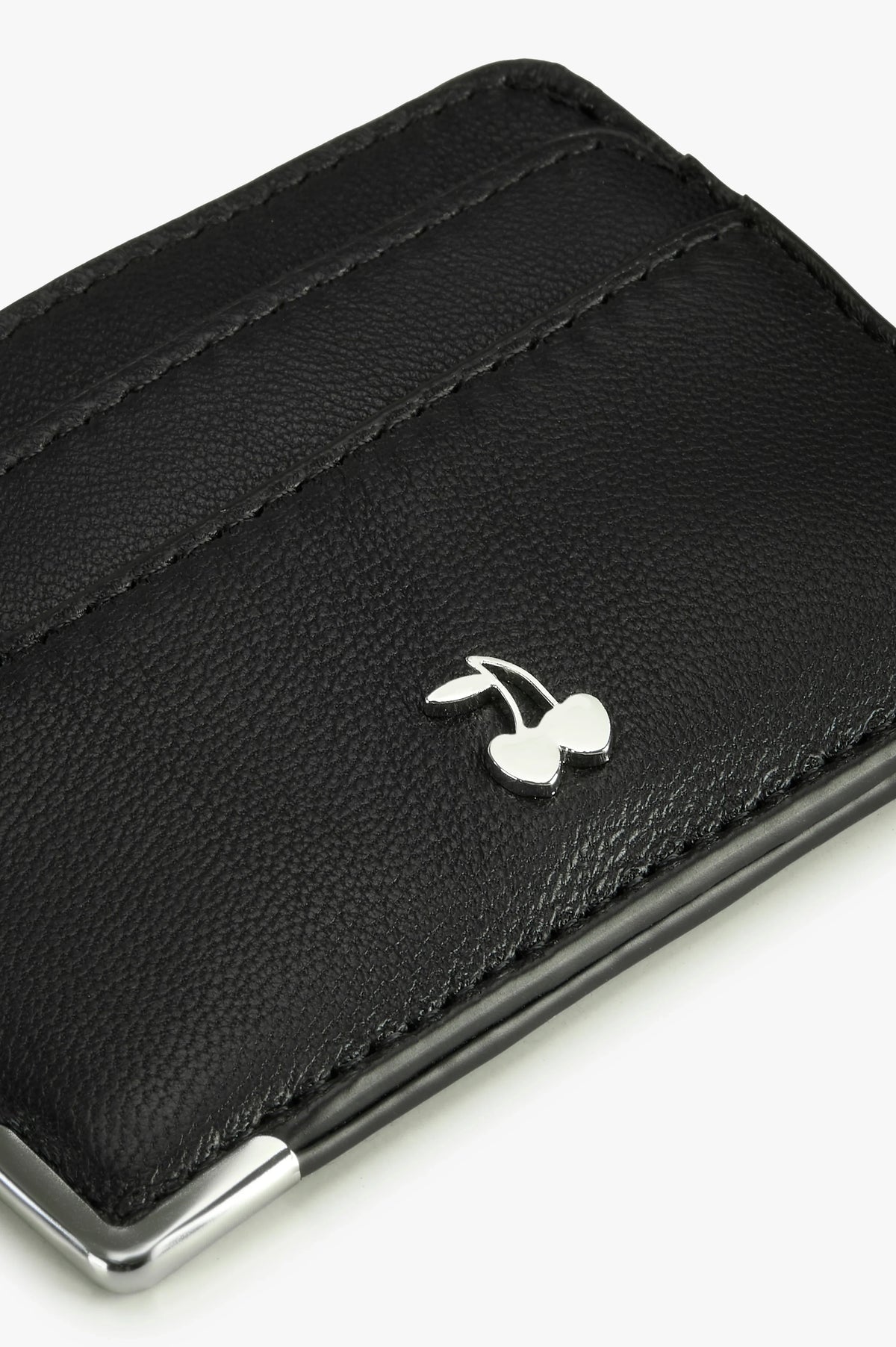 Rose Leather Cardholder Black