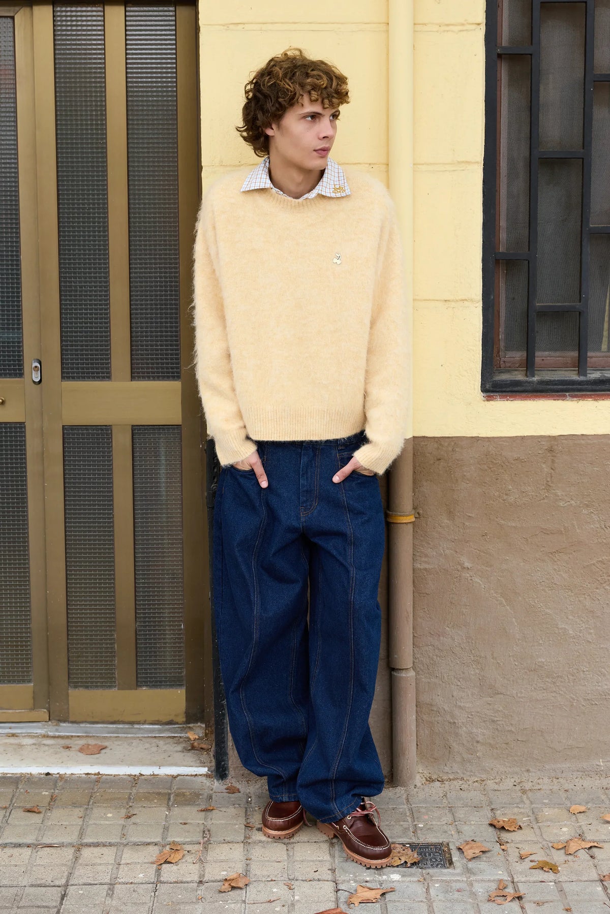 Alpaca Knit Sweater Yellow