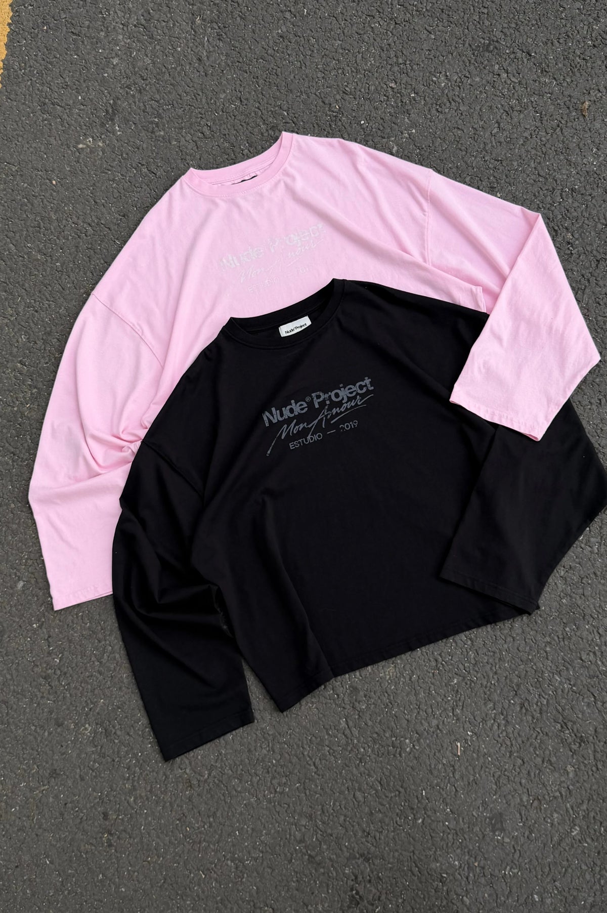 Mon Amour Long-Sleeve Tee Pink
