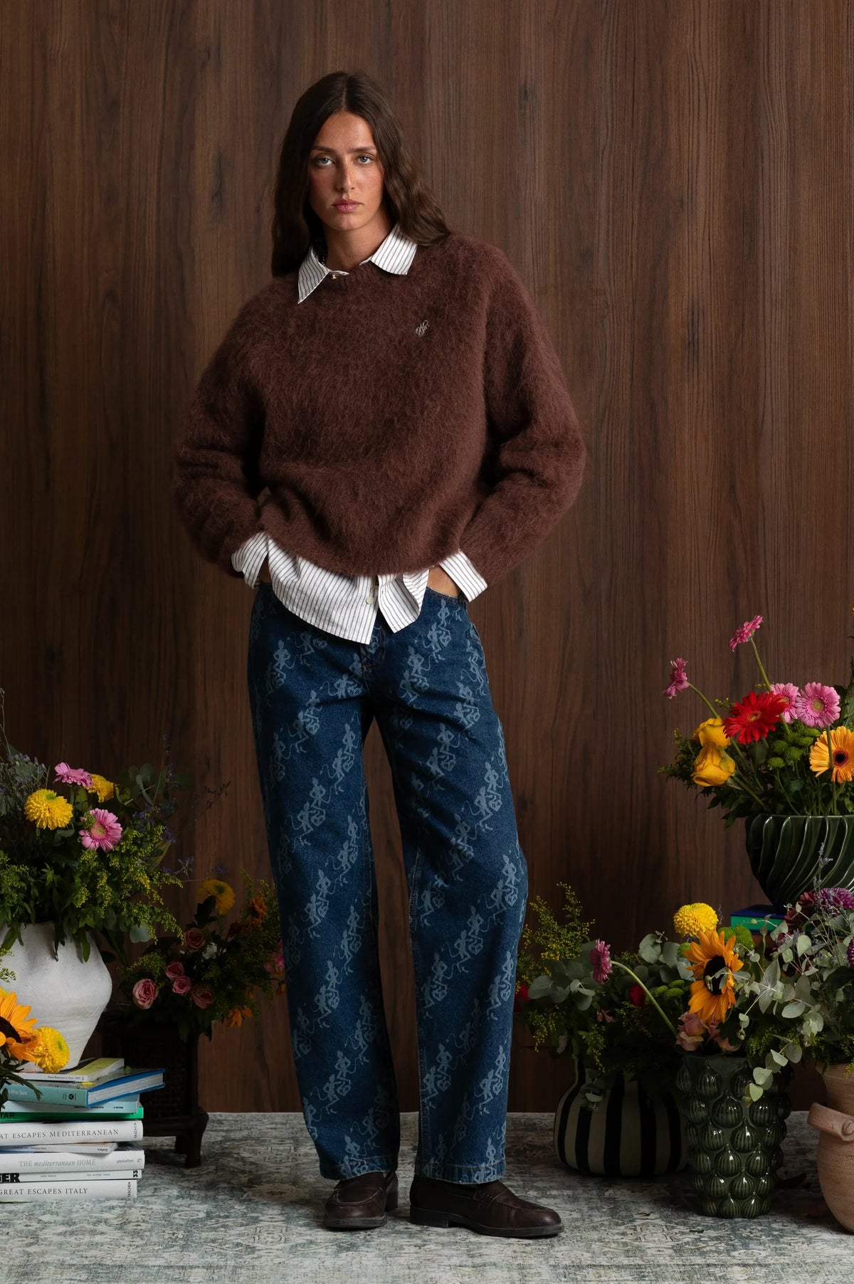 Alpaca Knit Sweater Brown