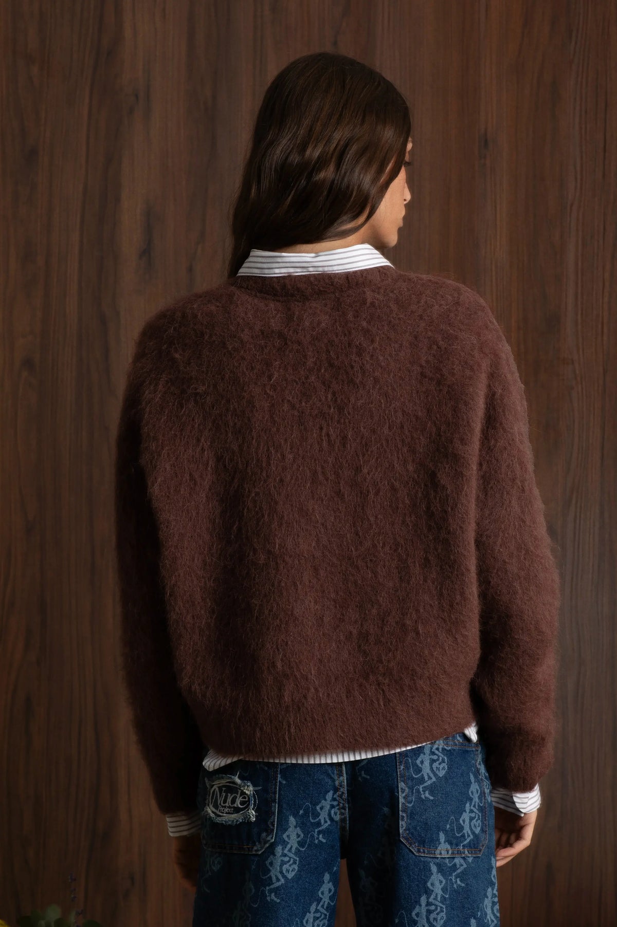 Alpaca Knit Sweater Brown