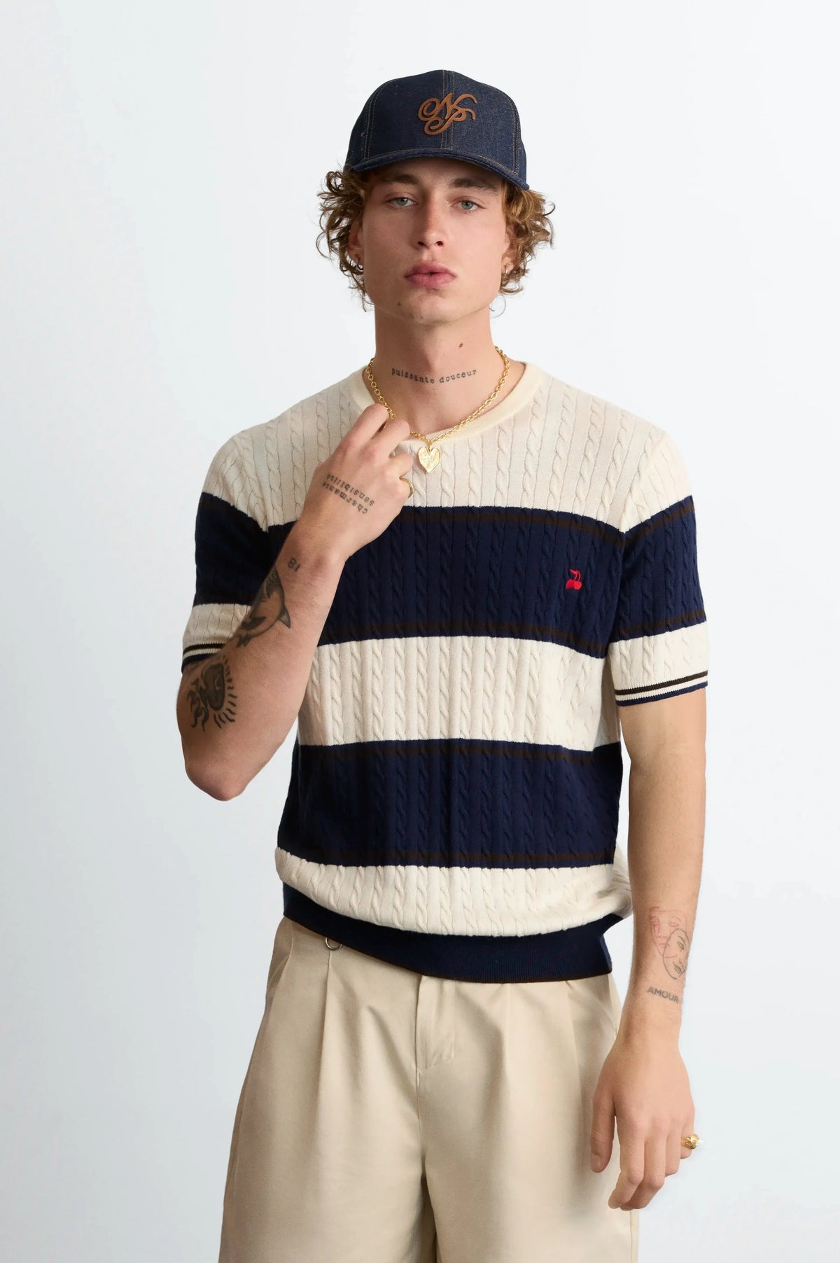 Costa Knit Tee Blue