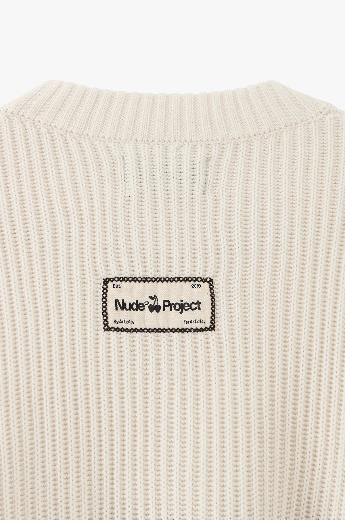 Wavy Knit Sweater Ivory