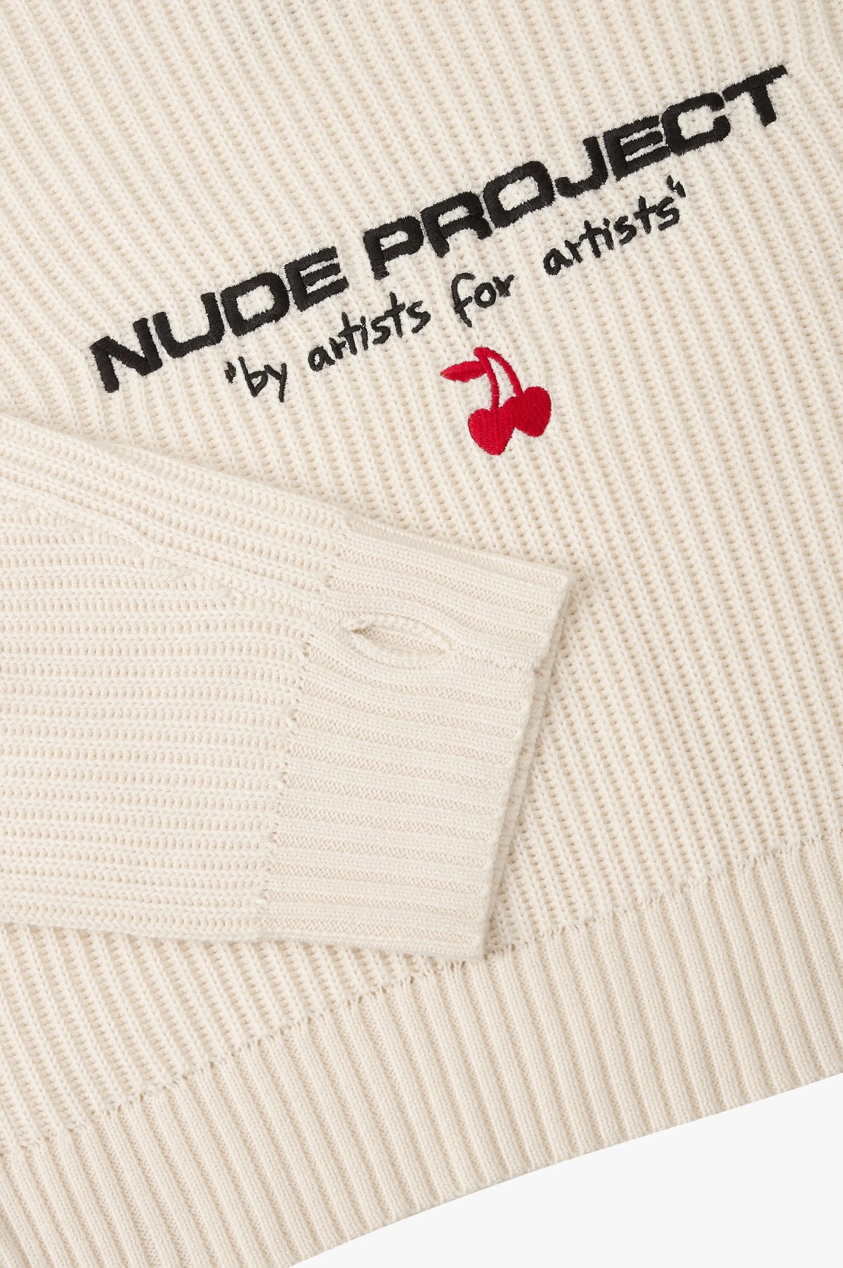 Wavy Knit Sweater Ivory