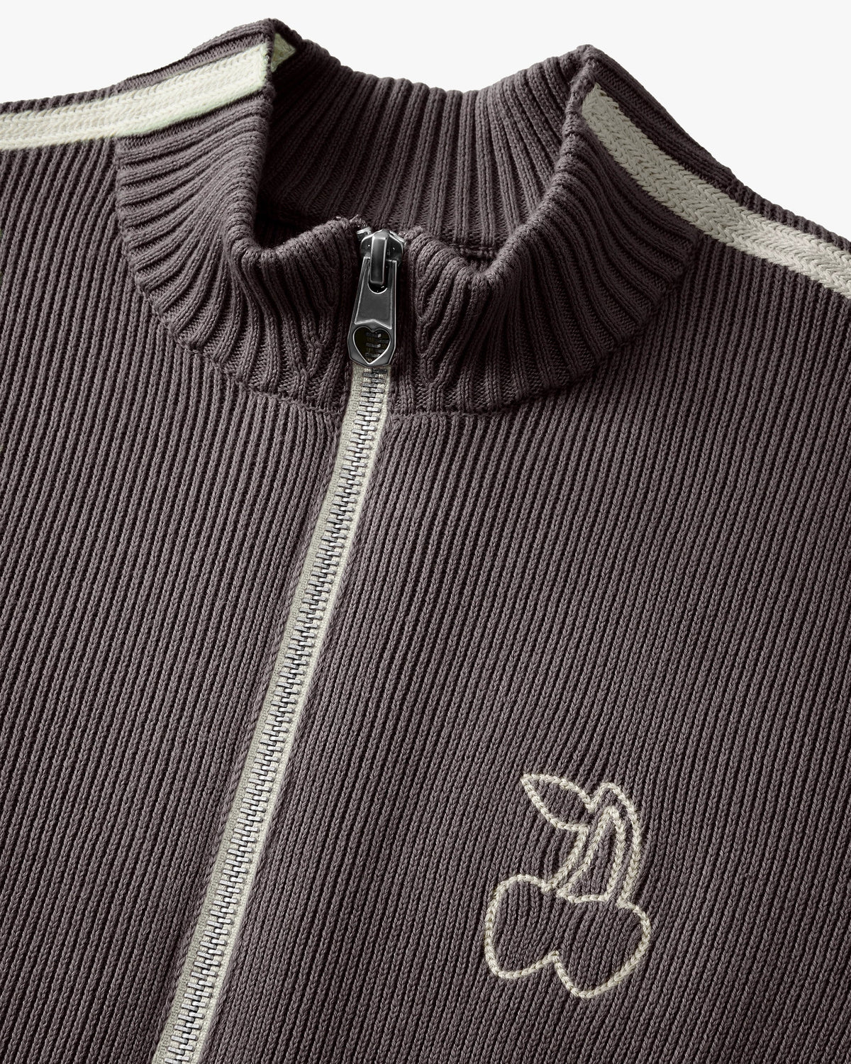 Cherries Full-Zip Knit Brown