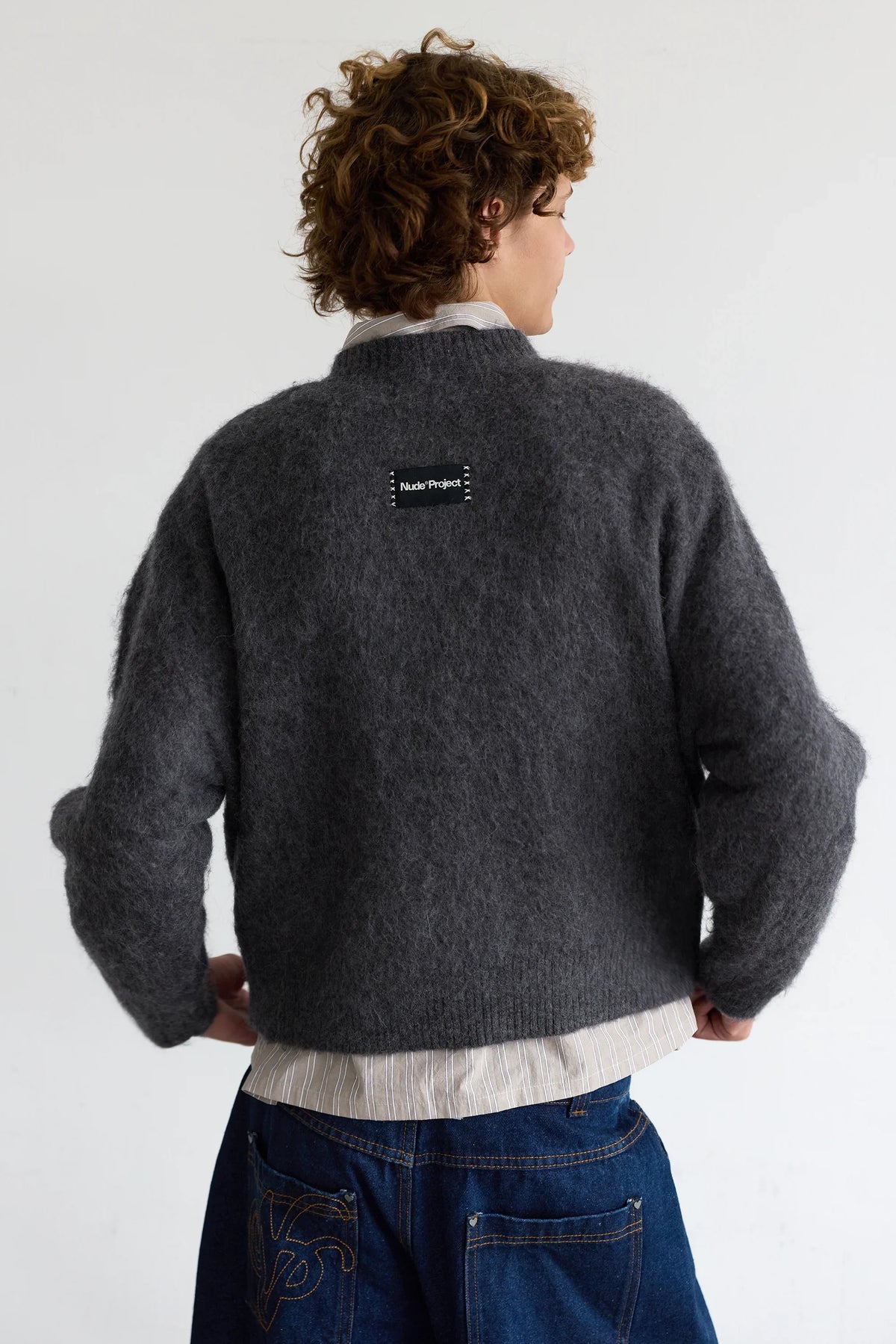 Alpaca Knit Sweater Grey