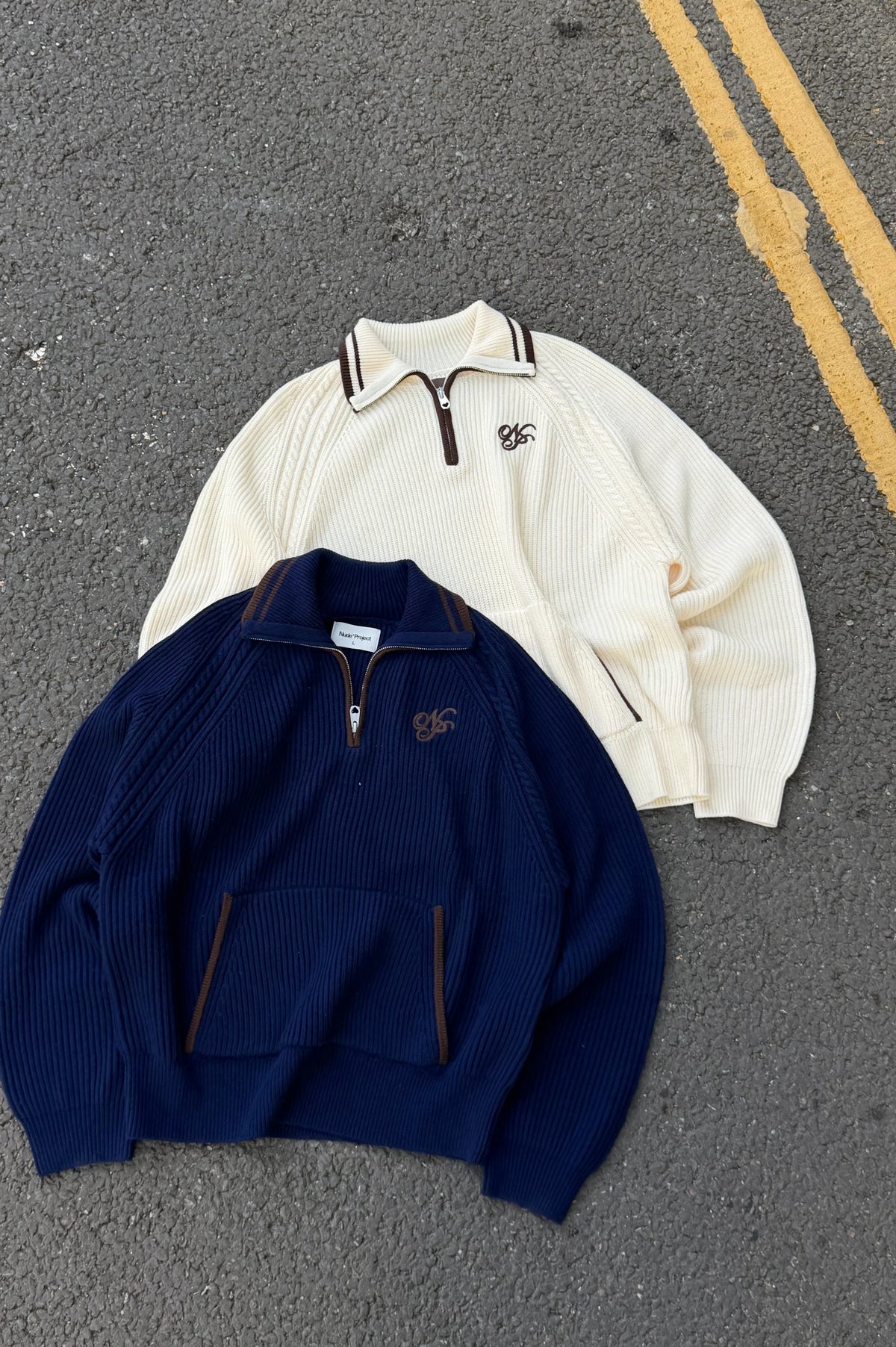 Ridgmount Quarter-Zip Knit Sweater Ivory