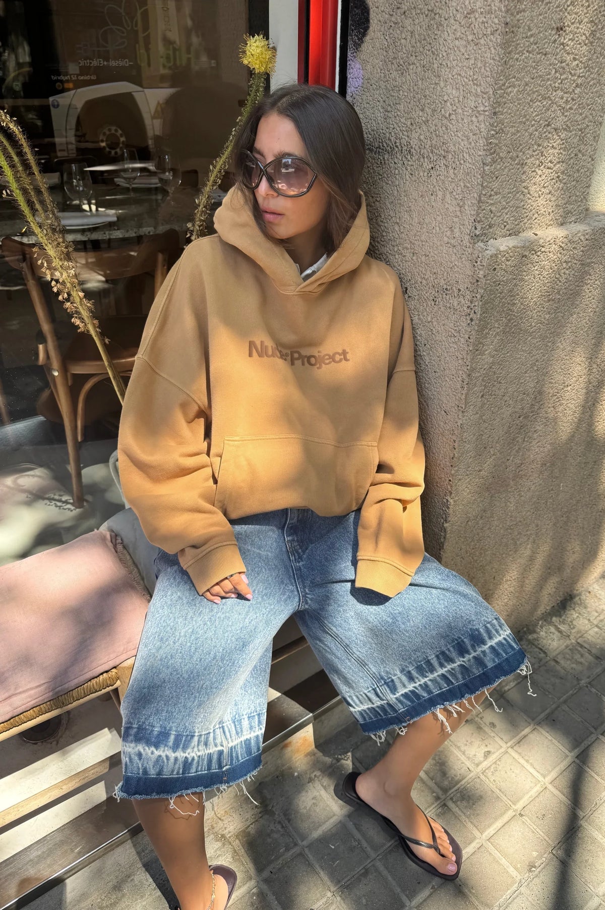 Box Logo Hoodie Beige