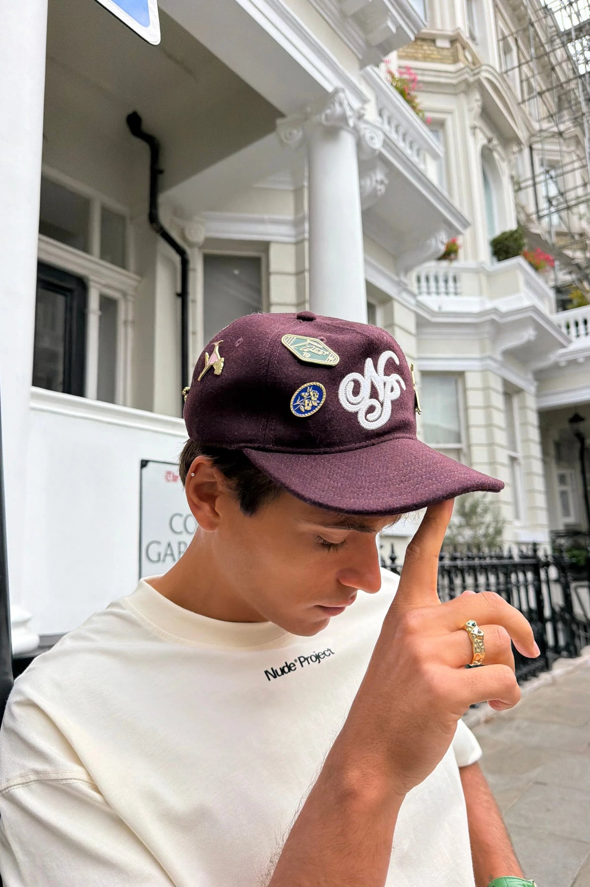 Script Cap Burgundy