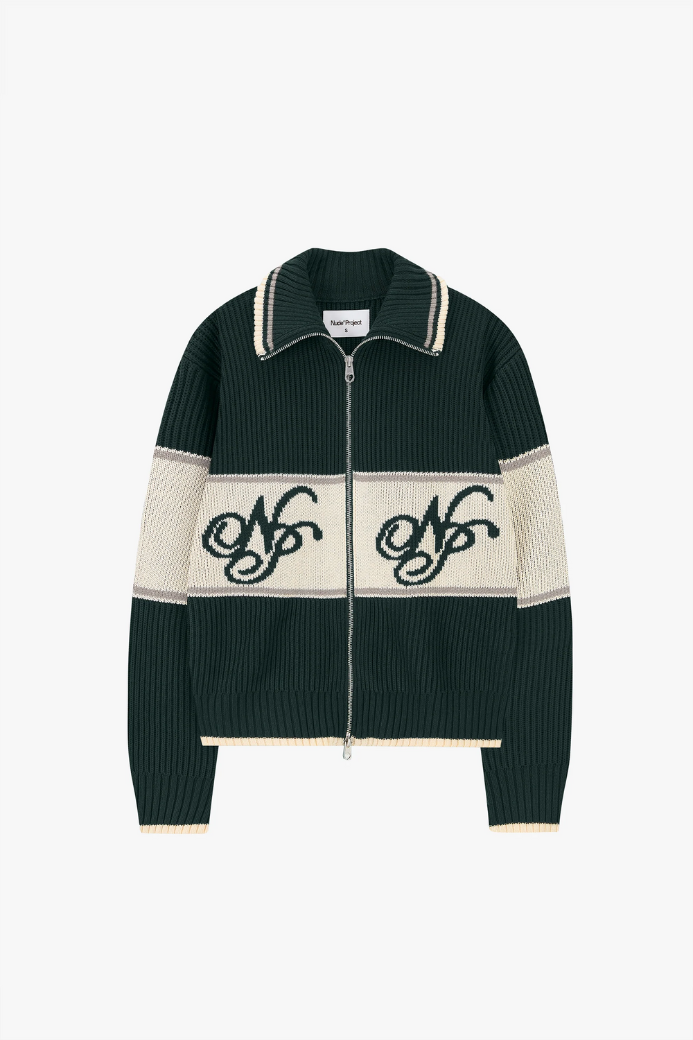 Voyage Knit Zip-Up Cardigan Green