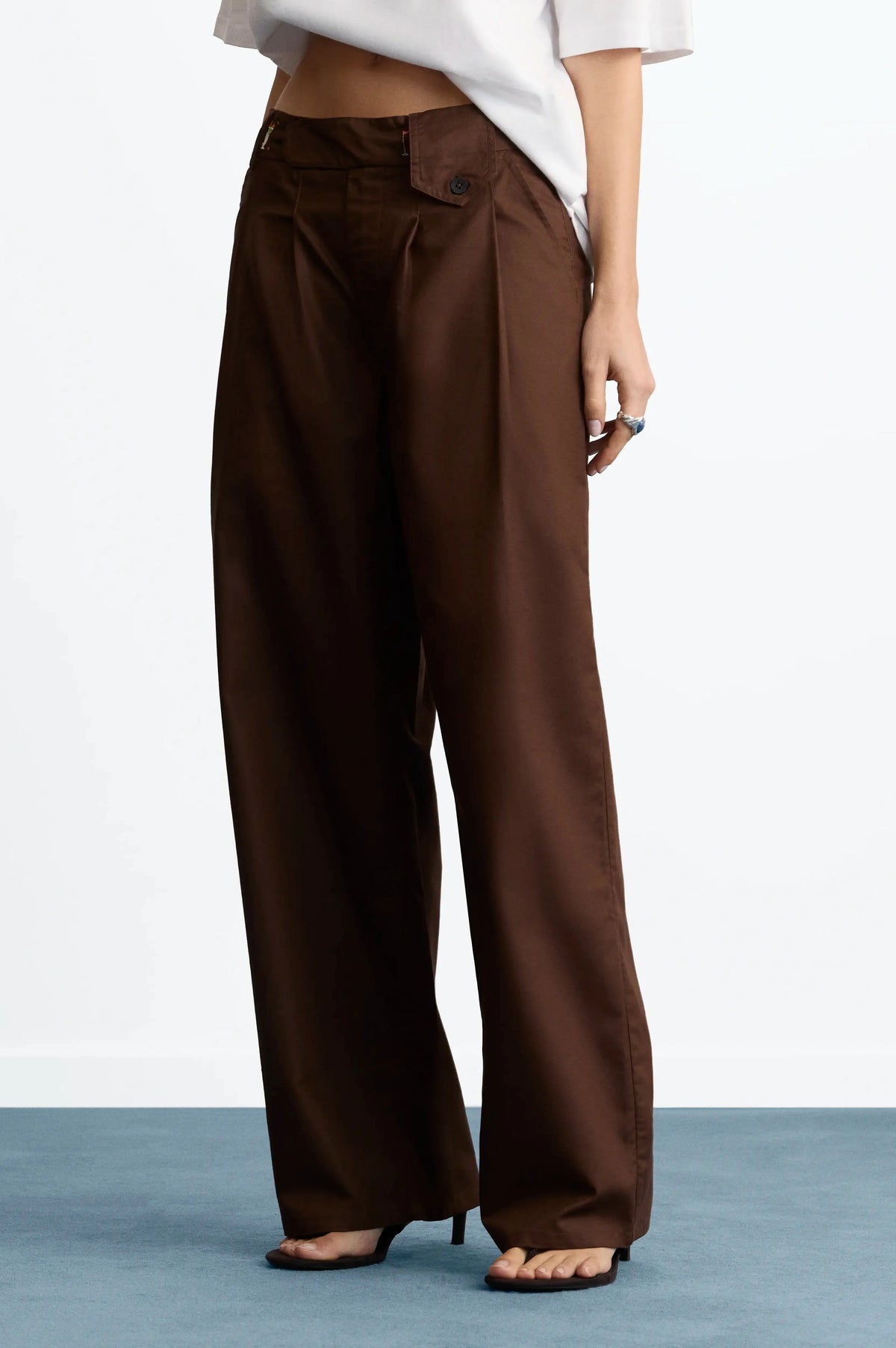 Pleated Chino Pants Brown