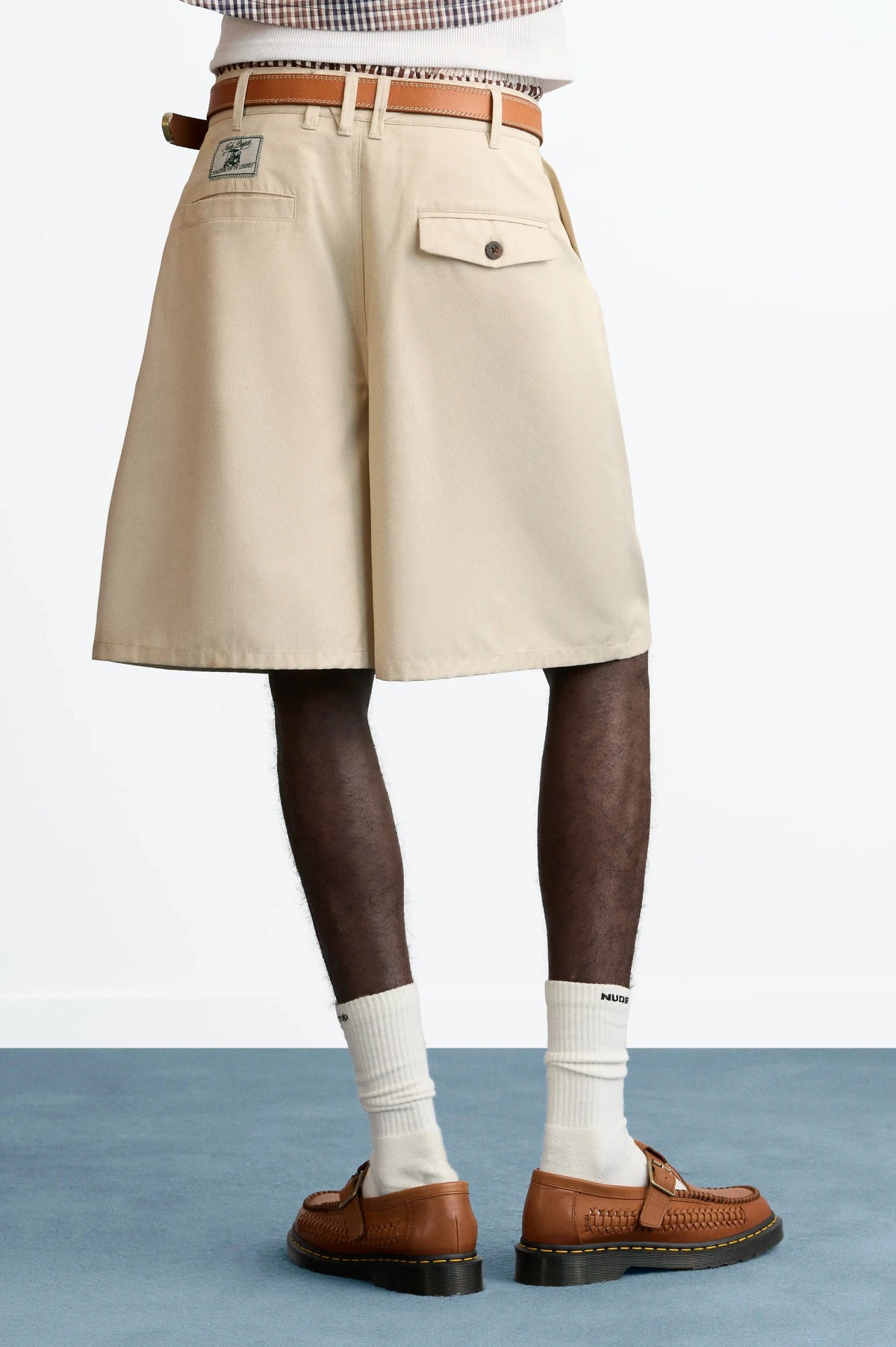 Pleated Chino Shorts Ivory