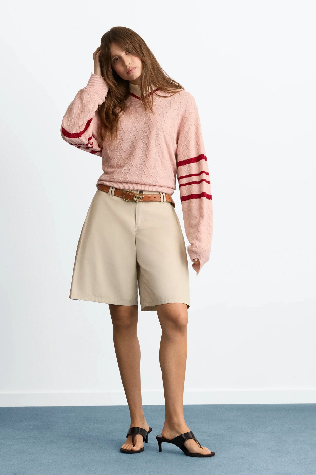 Pleated Chino Shorts Ivory