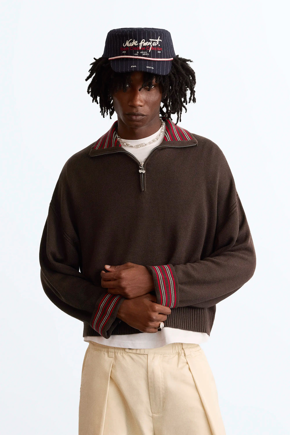 The Consultant Quarter-Zip Knit Brown