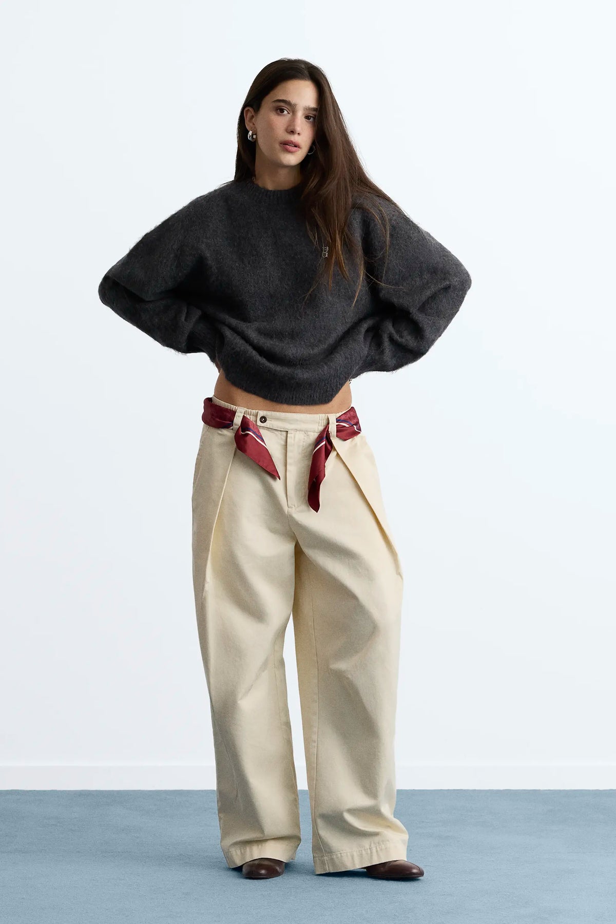 Alpaca Knit Sweater Grey
