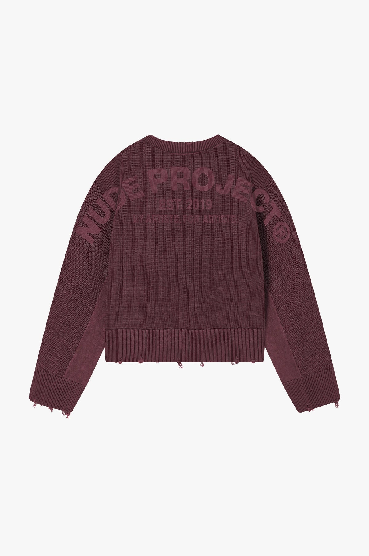 Perfect Cropped Knit Sweater Burgundy