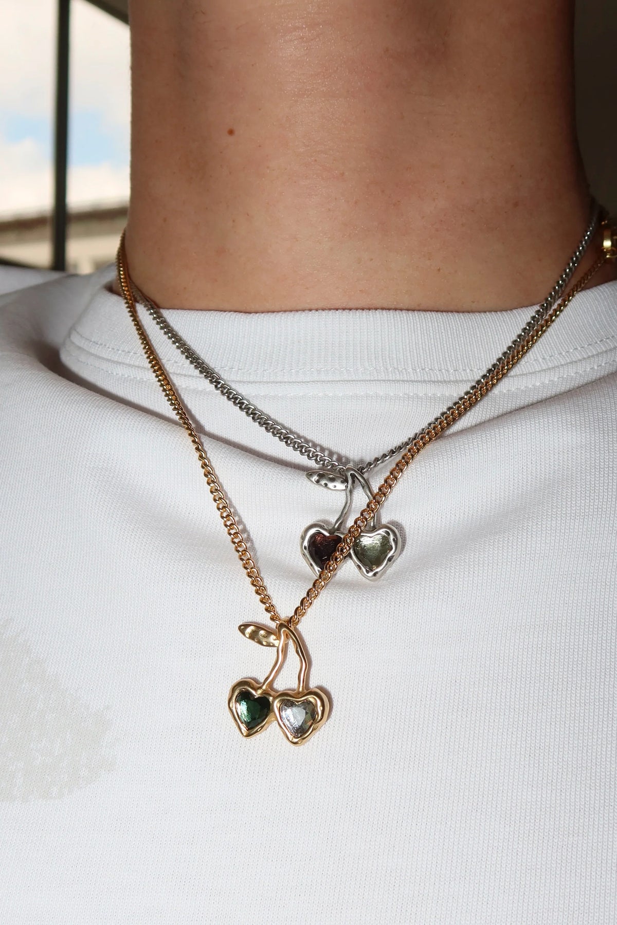 Hearts Necklace Silver